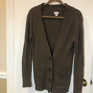 Brown knit sweater cardigan
